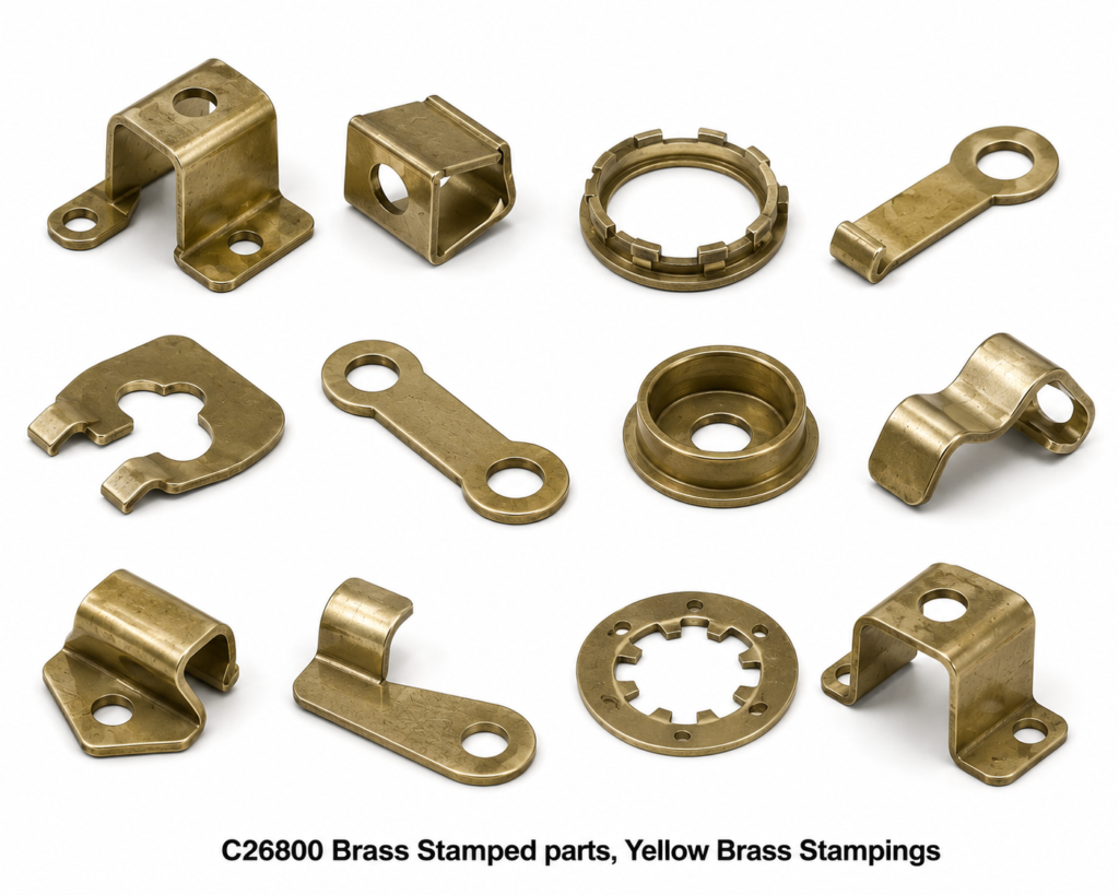 C26800 Brass Stamped parts , Yellow Brass Stampings