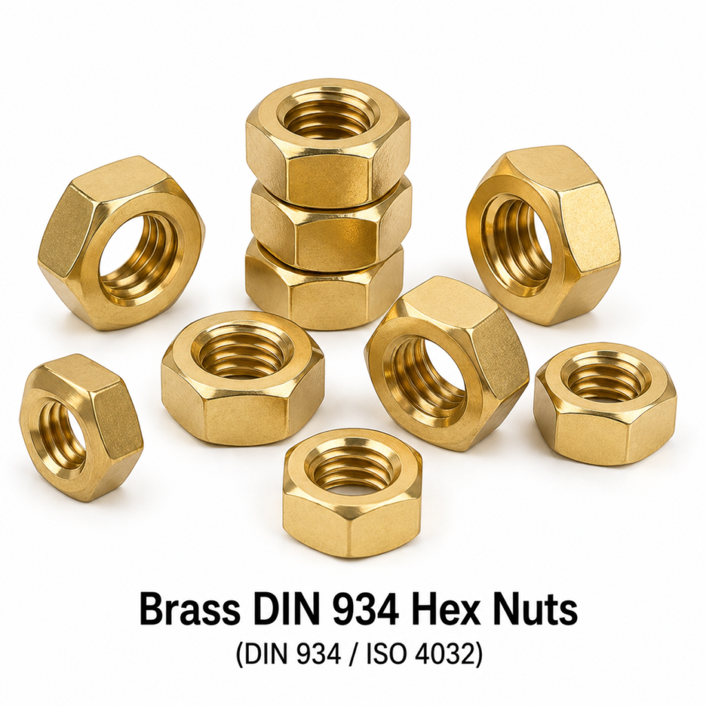 Brass DIN 934 Hex Nuts 