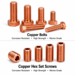 Copper Bolts, Copper Hex Set Screws