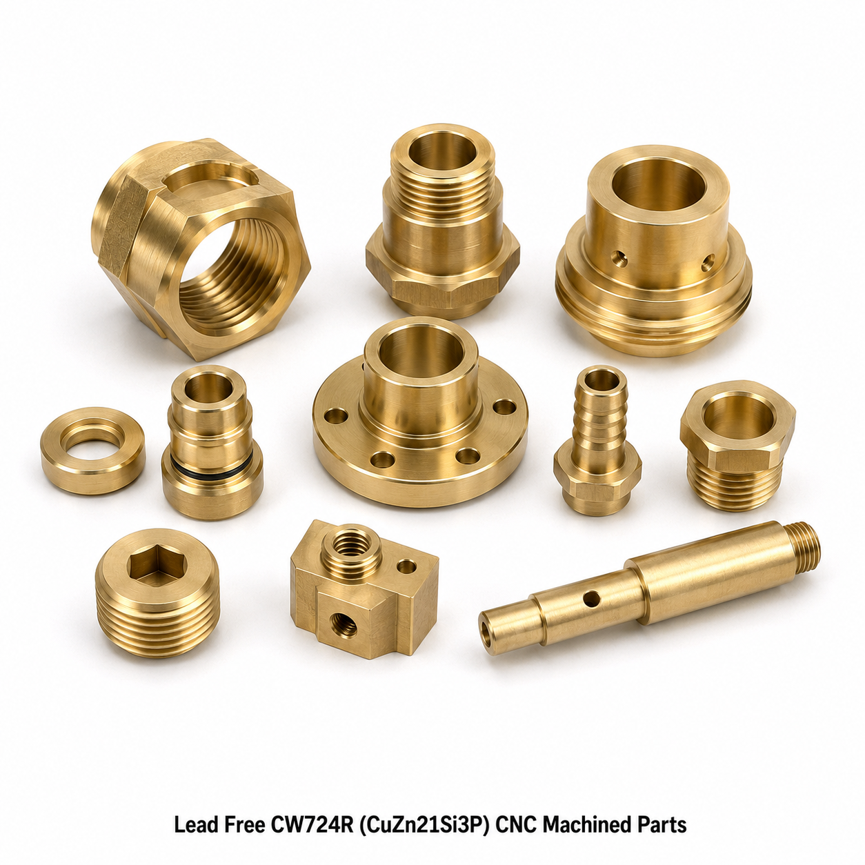 Lead Free CW724R (CuZn21Si3P) CNC Machined Parts 
